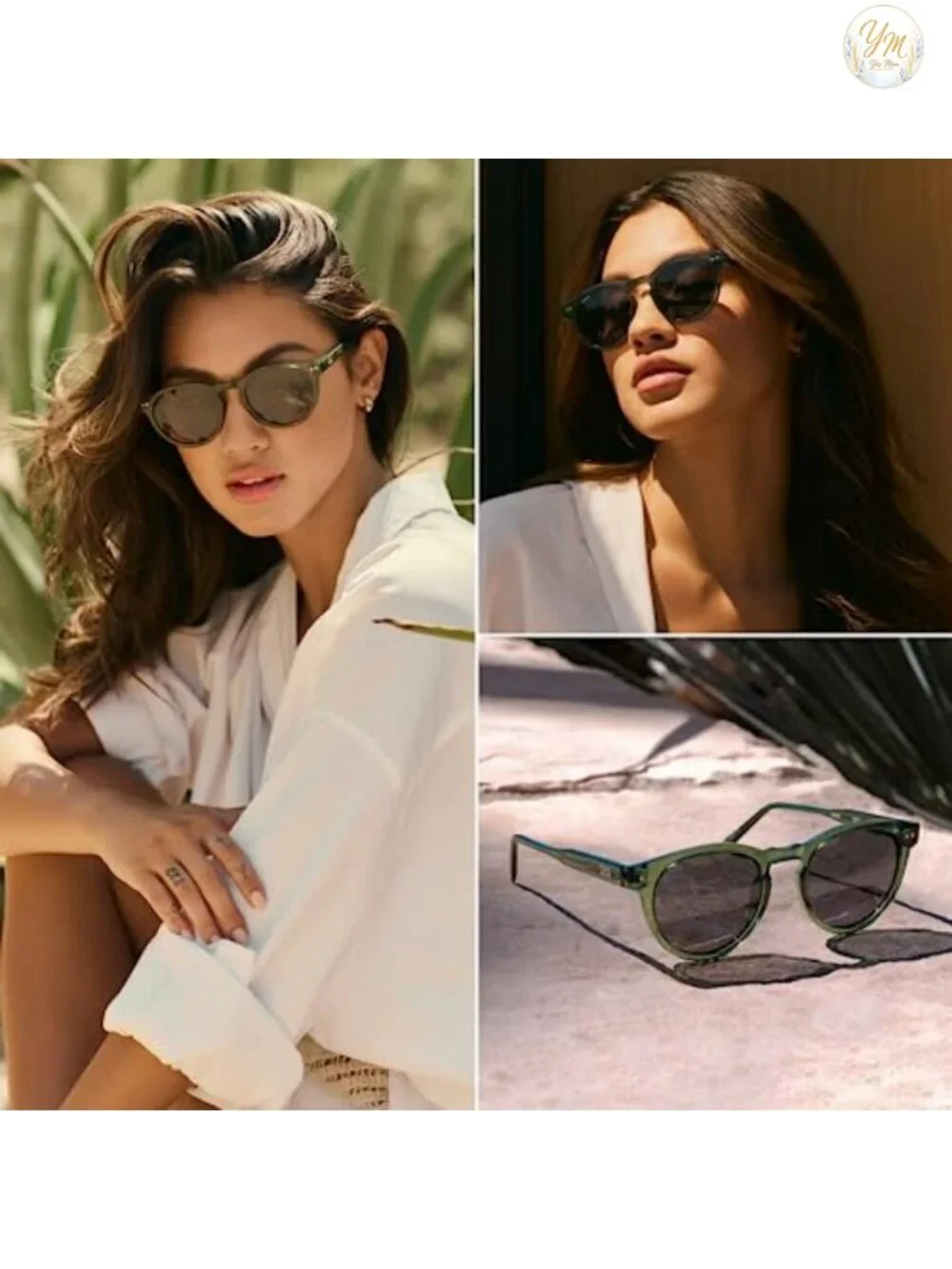Women's Retro Round Acetate Polarized Sunglasses UV400